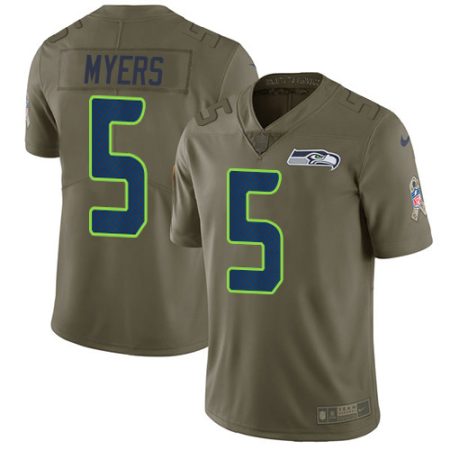 Seahawks #5 Jason Myers Olive Youth Stitched NFL Limited 2024 Salute To Service Jersey