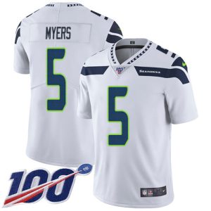 wholesale Seahawks #5 Jason Myers White Youth Stitched NFL 100th Season Vapor Untouchable Limited Jersey