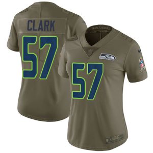 Seahawks #57 Frank Clark Olive Women's Stitched NFL Limited 2024 Salute To Service Jersey