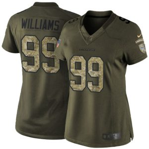 Seahawks #99 Leonard Williams Green Women's Stitched NFL Limited 2024 Salute To Service Jersey