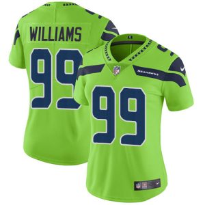 seahawks #99 leonard williams green women's stitched nfl limited rush wholesale jersey