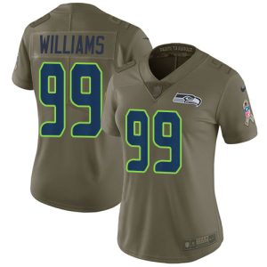 Seahawks #99 Leonard Williams Olive Women's Stitched NFL Limited 2024 Salute To Service Jersey