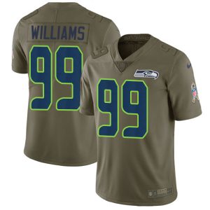 Seahawks #99 Leonard Williams Olive Youth Stitched NFL Limited 2024 Salute To Service Jersey