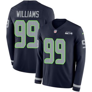 seahawks #99 leonard williams steel blue team color youth stitched nfl limited therma long sleeve wholesale jersey