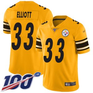 wholesale Steelers #33 Jalen Elliott Gold Youth Stitched NFL Limited Inverted Legend 100th Season Jersey