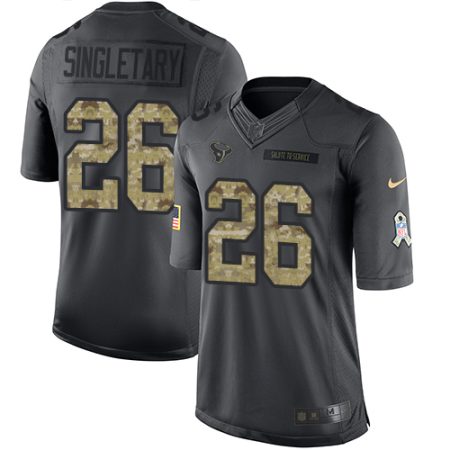 wholesale Texans #26 Devin Singletary Black Youth Stitched NFL Limited 2024 Salute to Service Jersey
