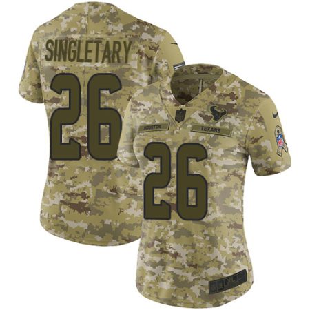 Texans #26 Devin Singletary Camo Women's Stitched NFL Limited 2024 Salute To Service Jersey