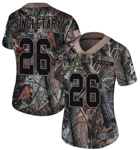 Texans #26 Devin Singletary Camo Women's Stitched NFL Limited Rush Realtree Jersey