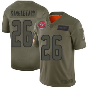 wholesale Texans #26 Devin Singletary Camo Youth Stitched NFL Limited 2024 Salute To Service Jersey