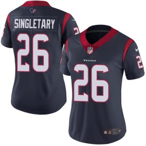 texans #26 devin singletary navy blue team color women's stitched nfl vapor untouchable limited wholesale jersey