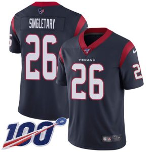 texans #26 devin singletary navy blue team color youth stitched nfl 100th season vapor untouchable limited cheap jersey