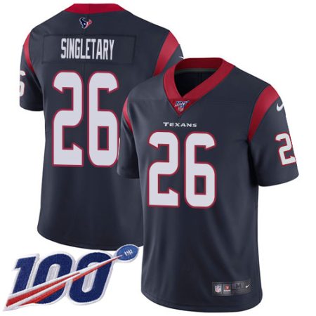 texans #26 devin singletary navy blue team color youth stitched nfl 100th season vapor untouchable limited cheap jersey