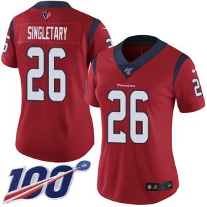 texans #26 devin singletary red alternate women's stitched nfl 100th season vapor untouchable limited wholesale jersey