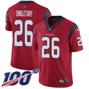 texans #26 devin singletary red alternate youth stitched nfl 100th season vapor untouchable limited wholesale jersey
