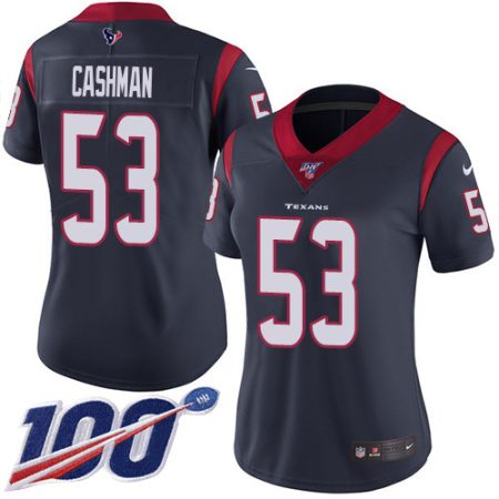 wholesale Texans #53 Blake Cashman Navy Blue Team Color Women's Stitched NFL 100th Season Vapor Untouchable Limited Jersey