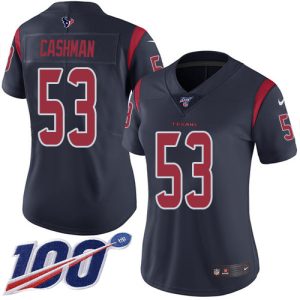 texans #53 blake cashman navy blue women's stitched nfl limited rush 100th season cheap jersey