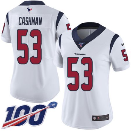 texans #53 blake cashman white women's stitched nfl 100th season vapor untouchable limited wholesale jersey
