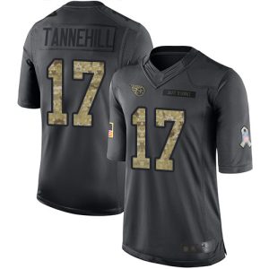 Titans #17 Ryan Tannehill Black Youth Stitched NFL Limited 2024 Salute To Service Jersey