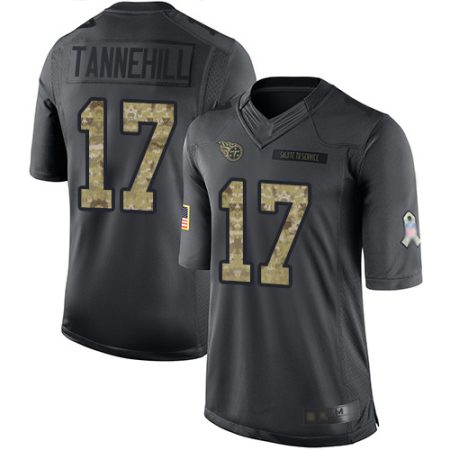Titans #17 Ryan Tannehill Black Youth Stitched NFL Limited 2024 Salute To Service Jersey