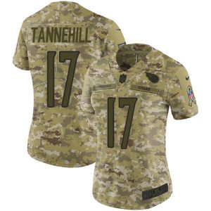 Titans #17 Ryan Tannehill Camo Women's Stitched NFL Limited 2024 Salute To Service Jersey