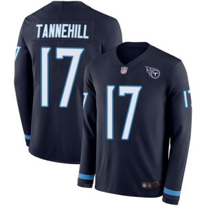 titans #17 ryan tannehill navy blue team color youth stitched nfl limited therma long sleeve wholesale jersey