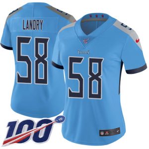 titans #58 harold landry light blue alternate women's stitched nfl 100th season vapor limited wholesale jersey