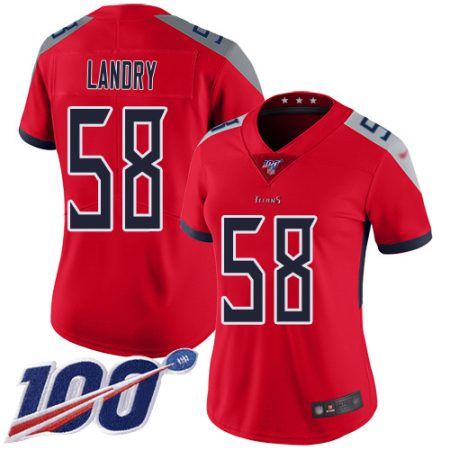 titans #58 harold landry red women's stitched nfl limited inverted legend 100th season wholesale jersey