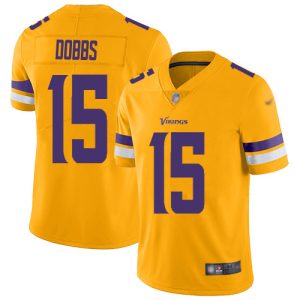 wholesale Vikings #15 Josh Dobbs Gold Youth Stitched NFL Limited Inverted Legend Jersey
