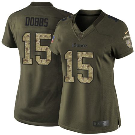 Vikings #15 Josh Dobbs Green Women's Stitched NFL Limited 2024 Salute to Service Jersey