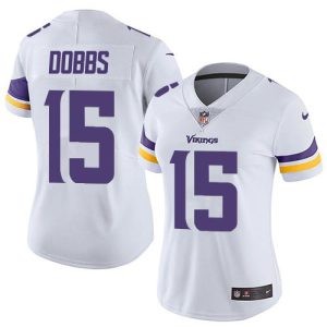 wholesale Vikings #15 Josh Dobbs White Women's Stitched NFL Vapor Untouchable Limited Jersey