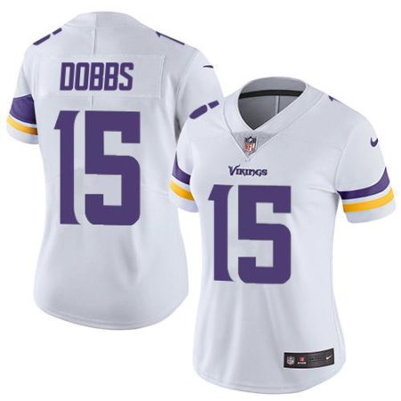 wholesale Vikings #15 Josh Dobbs White Women's Stitched NFL Vapor Untouchable Limited Jersey