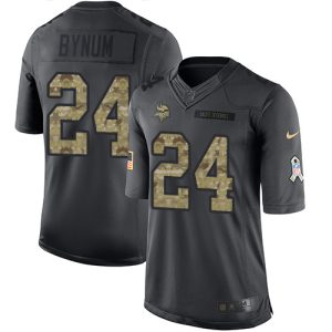 wholesale Vikings #24 Camryn Bynum Black Youth Stitched NFL Limited 2024 Salute to Service Jersey