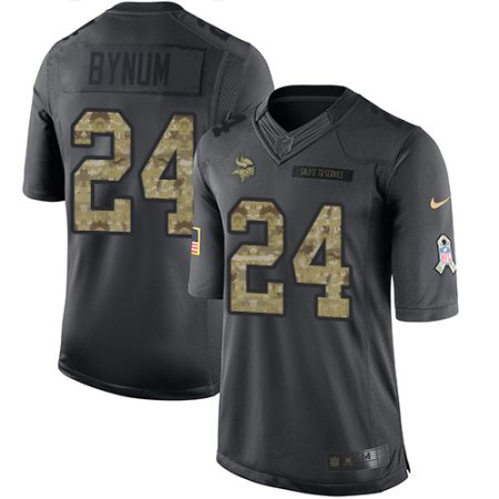 wholesale Vikings #24 Camryn Bynum Black Youth Stitched NFL Limited 2024 Salute to Service Jersey