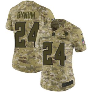 Vikings #24 Camryn Bynum Camo Women's Stitched NFL Limited 2024 Salute To Service Jersey