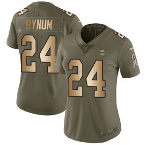 Vikings #24 Camryn Bynum Olive/Gold Women's Stitched NFL Limited 2024 Salute To Service Jersey