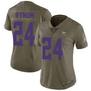 vikings #24 camryn bynum olive women's stitched nfl limited 2024 salute to service cheap jersey