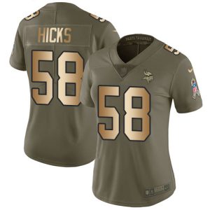 Vikings #58 Jordan Hicks Olive/Gold Women's Stitched NFL Limited 2024 Salute To Service Jersey