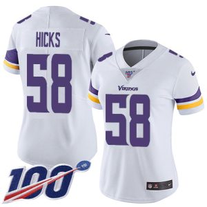 vikings #58 jordan hicks white women's stitched nfl 100th season vapor untouchable limited wholesale jersey