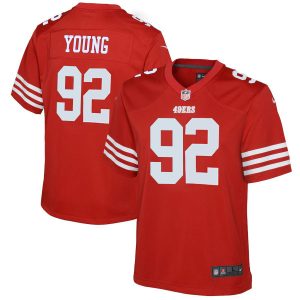 San Francisco 49ers #92 Chase Young Scarlet Youth 2023-24 NFL Game Jersey