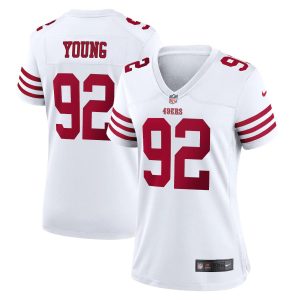 San Francisco 49ers #92 Chase Young White Women's 2023-24 NFL Game Jersey