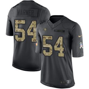 49ers #54 fred warner black youth stitched nfl limited 2016 salute to service wholesale jersey