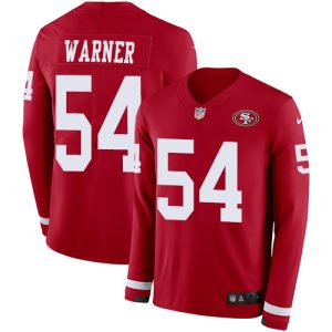 49ers #54 fred warner red team color youth stitched nfl limited therma long sleeve cheap jersey