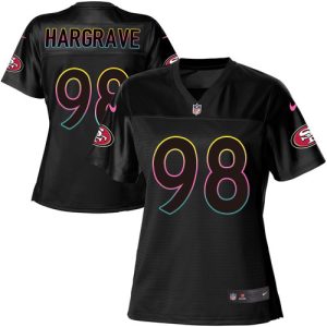 49ers #98 javon hargrave black women's nfl fashion game wholesale jersey