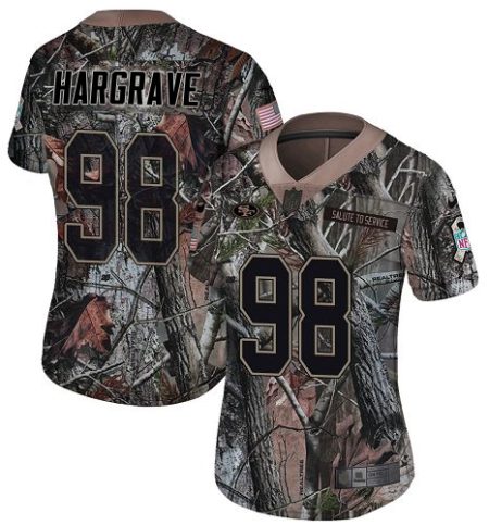 49ers #98 Javon Hargrave Camo Women's Stitched NFL Limited Rush Realtree Jersey