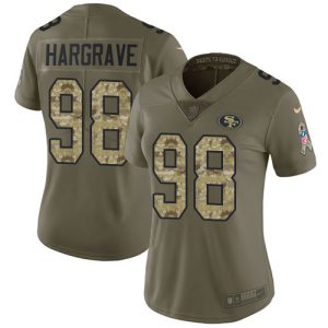 wholesale 49ers #98 Javon Hargrave Olive/Camo Women's Stitched NFL Limited 2017 Salute To Service Jersey