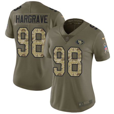 wholesale 49ers #98 Javon Hargrave Olive/Camo Women's Stitched NFL Limited 2017 Salute To Service Jersey