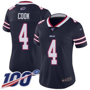 bills #4 james cook navy women's stitched nfl limited inverted legend 100th season wholesale jersey