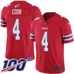 Bills #4 James Cook Red Youth Stitched NFL Limited Rush 100th Season Jersey
