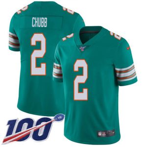 wholesale Dolphins #2 Bradley Chubb Aqua Green Alternate Youth Stitched NFL 100th Season Vapor Untouchable Limited Jersey