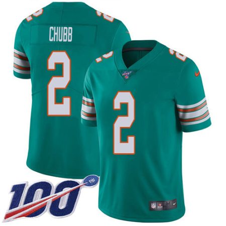 wholesale Dolphins #2 Bradley Chubb Aqua Green Alternate Youth Stitched NFL 100th Season Vapor Untouchable Limited Jersey